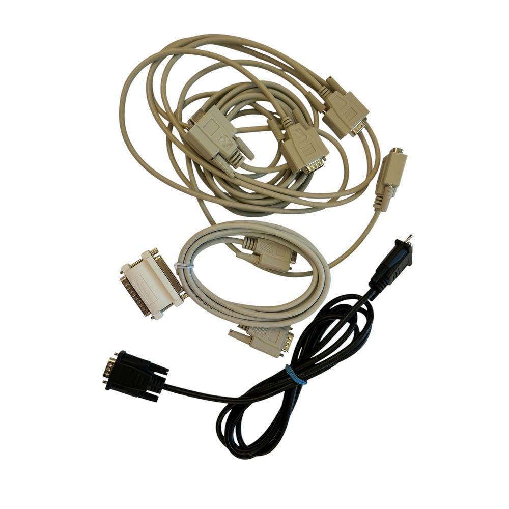 Vintage DB9 Serial Cable Lot RS232 9-Pin Male Female & HASP4 Parallel UNTESTED